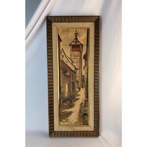 VTG MID CENTURY TURNER WALL ACCESSORY ART PRINT FRAMED APPROX 17.5 X 8